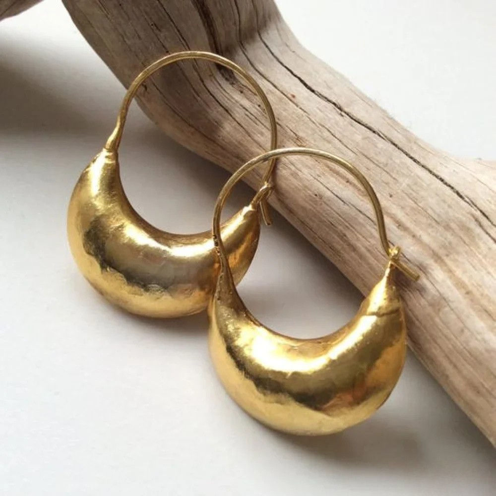 Boucles d'oreilles panier or rétro