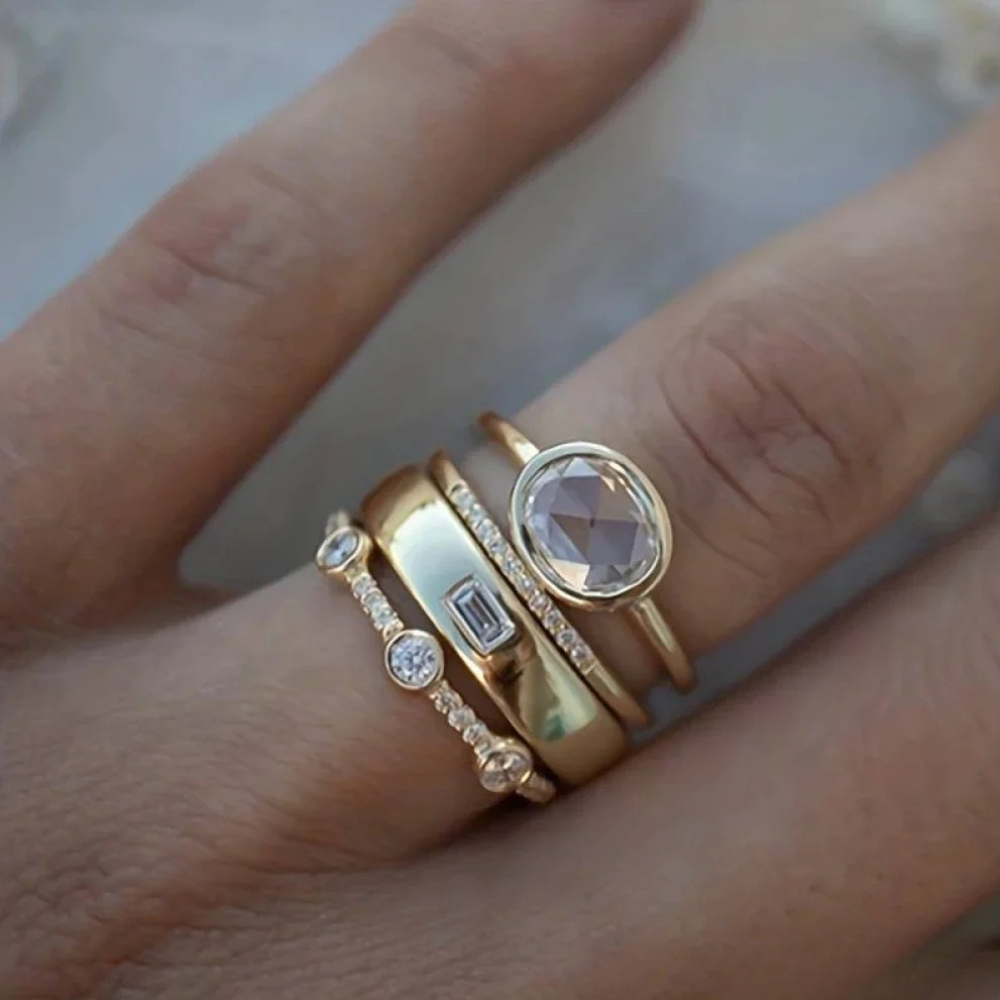 Collection de Bagues en Or Classique et Zircon
