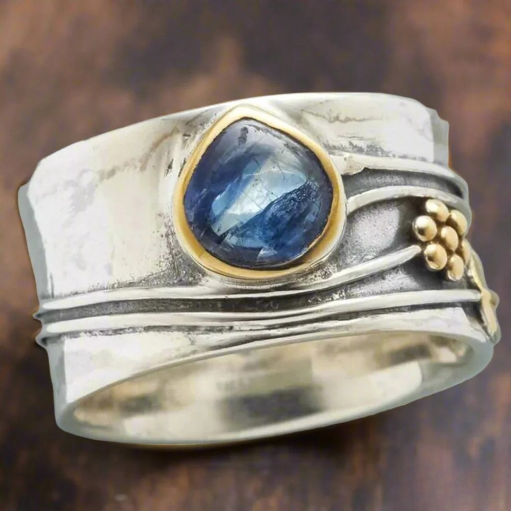 Bague de méditation en pierres précieuses bohémiennes