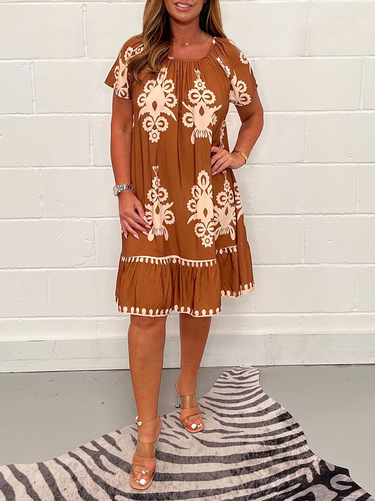 Freya™ - Robe Vintage en Coton Imprimé
