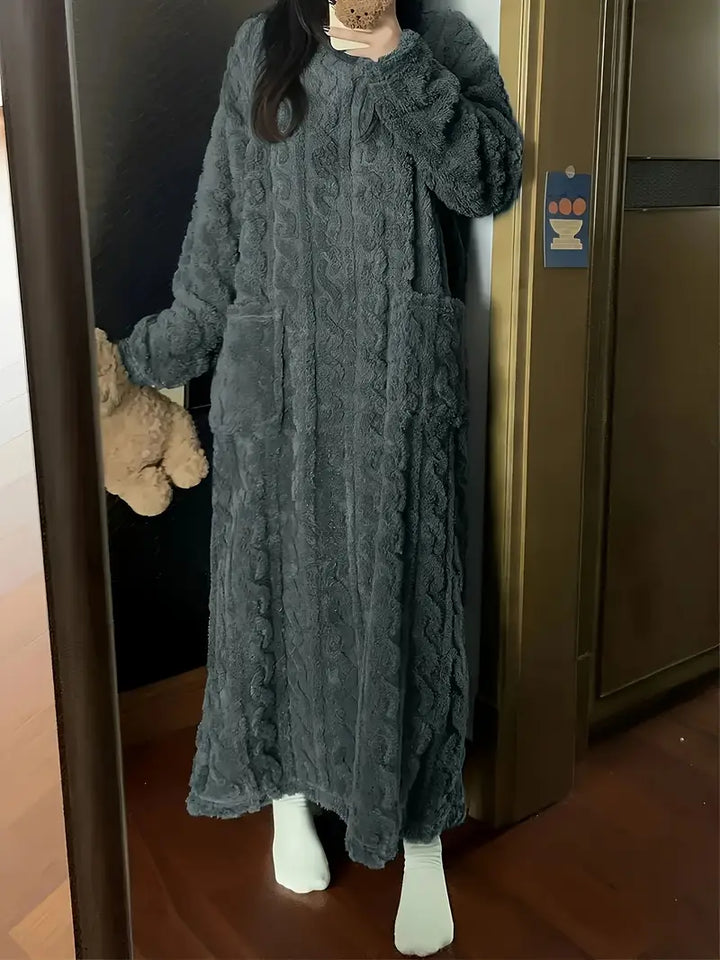 Abigail™ - Douce Robe d'Hiver en Fleece Jacquard