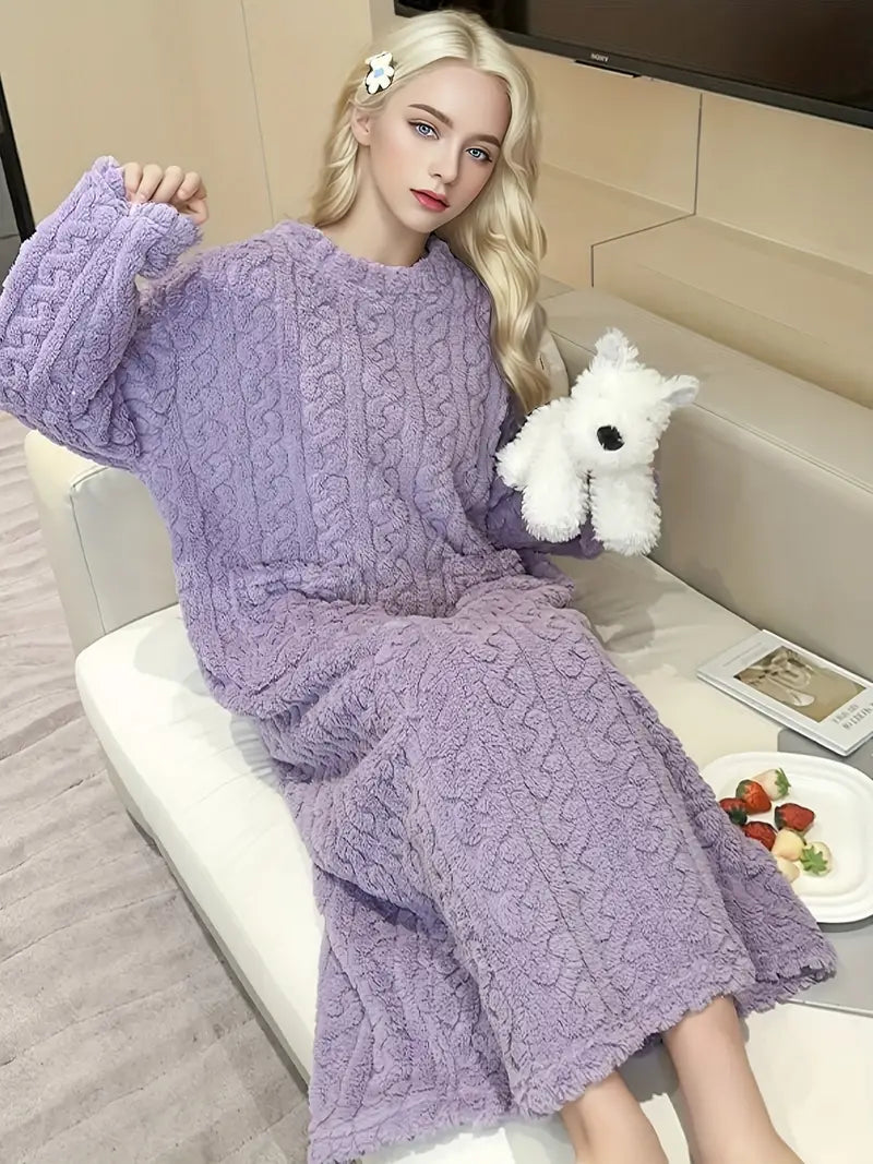 Abigail™ - Douce Robe d'Hiver en Fleece Jacquard