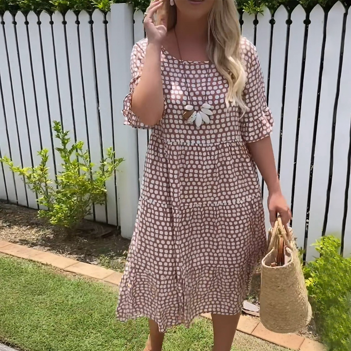 Stella - Robe Midi d'Été à Pois