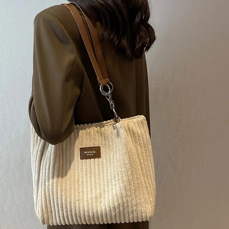 Onyx - Sac fourre-tout en velours côtelé grande capacité