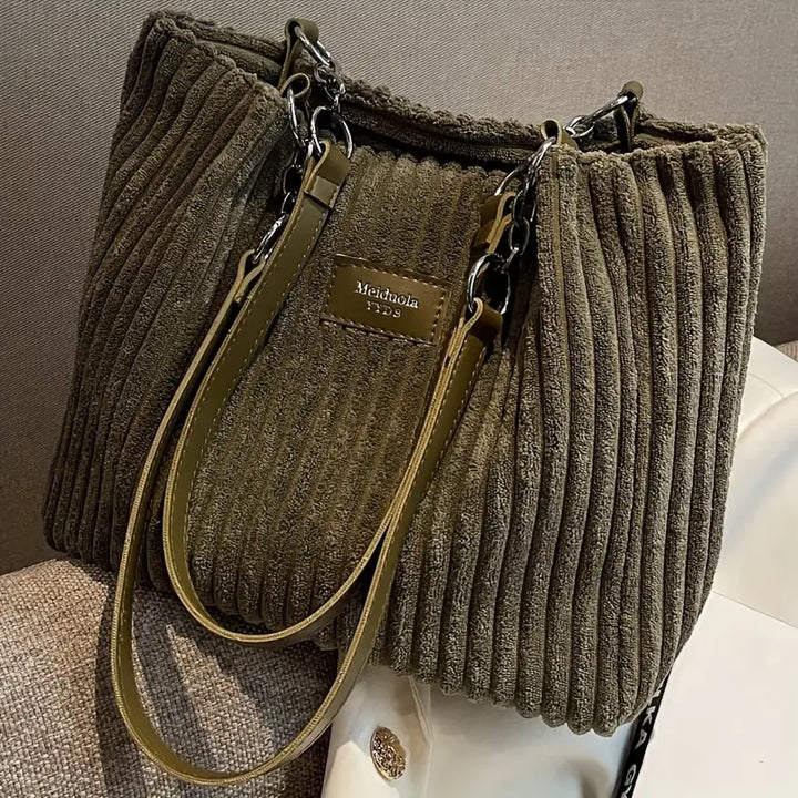Onyx - Sac fourre-tout en velours côtelé grande capacité
