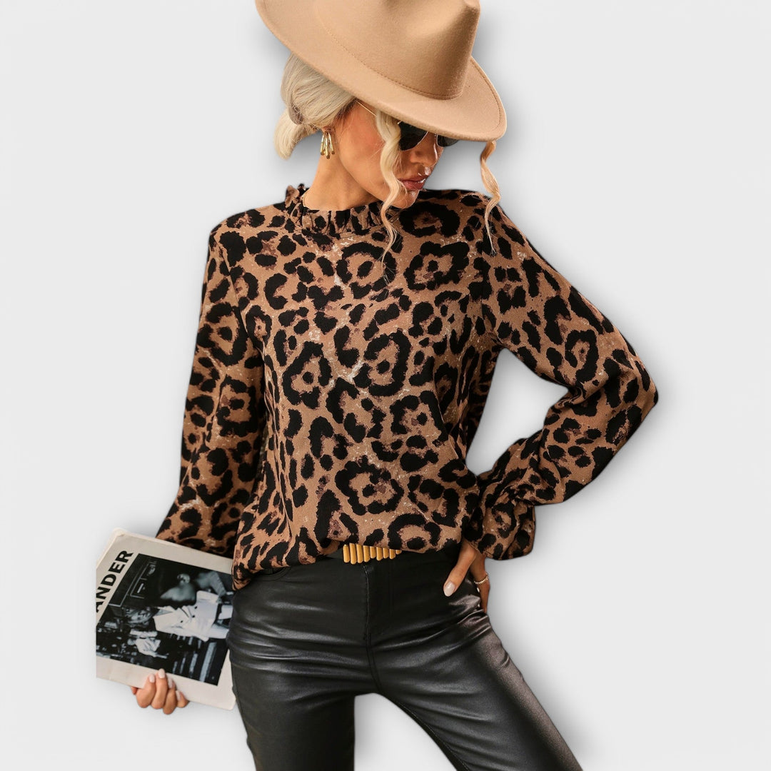 Blouse Leoblouse avec Col Plissé
