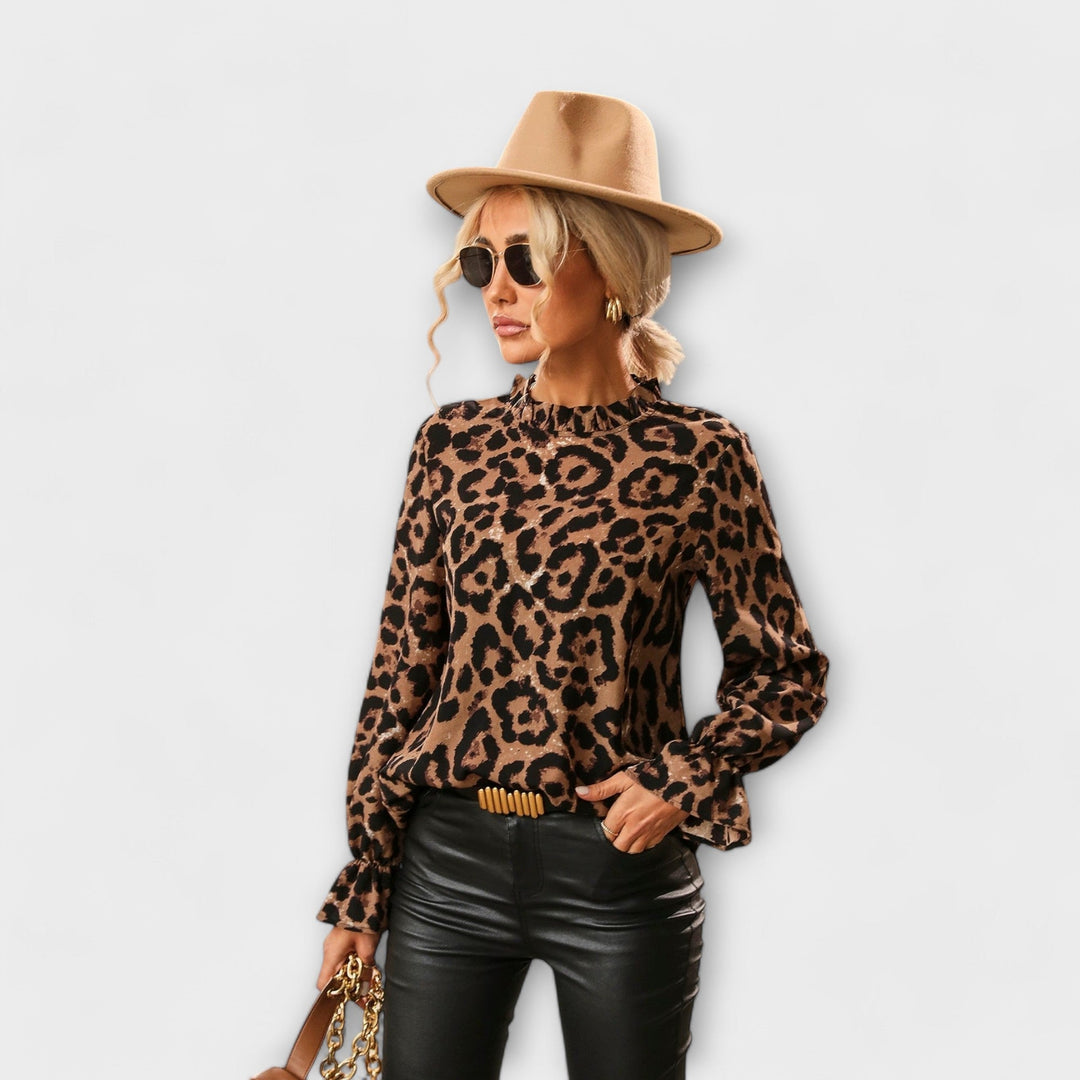 Blouse Leoblouse avec Col Plissé