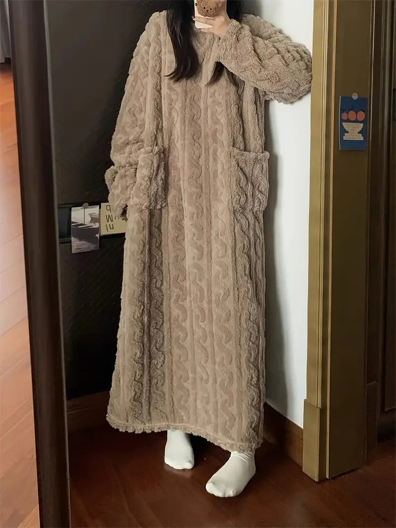 Abigail™ - Douce Robe d'Hiver en Fleece Jacquard