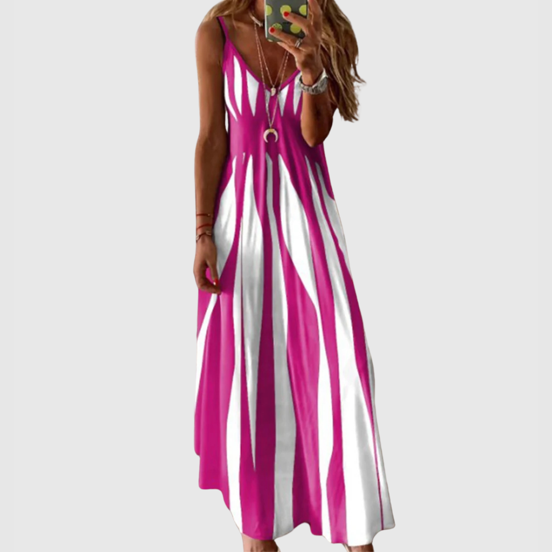 Ariella - Robe Maxi Rayée Sans Manches Chic