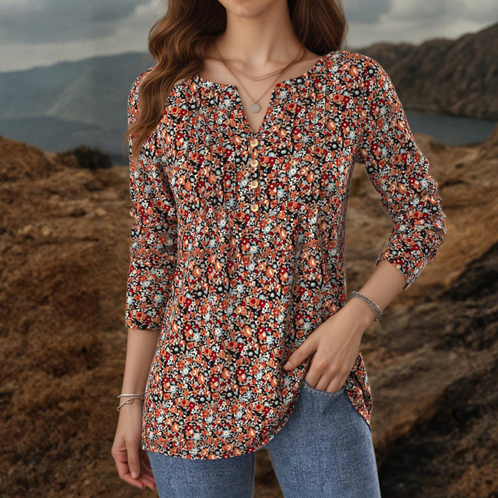 【Manches Longues】Blouse Fleurie Vintage