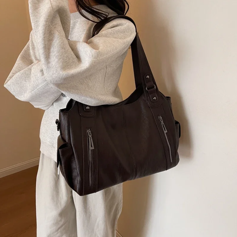 Uma - Sac à bandoulière grande capacité à double fermeture éclair