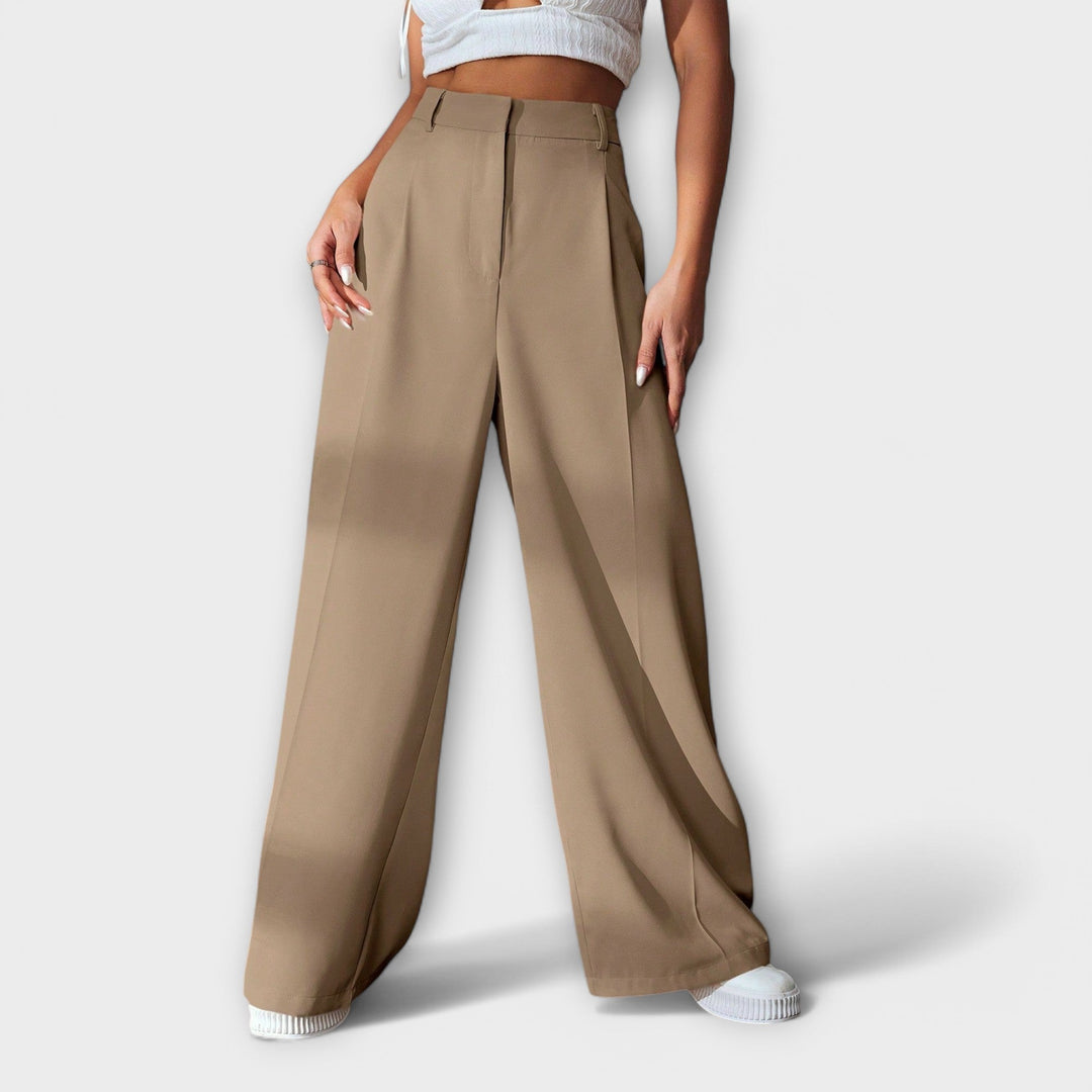 Pantalon large femme taille haute