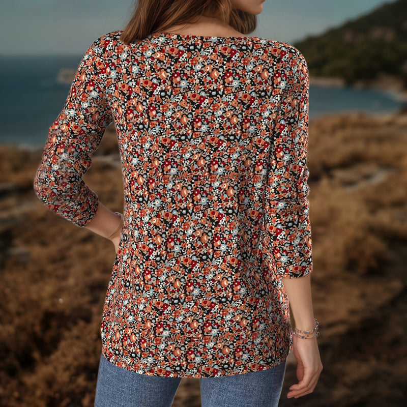 【Manches Longues】Blouse Fleurie Vintage