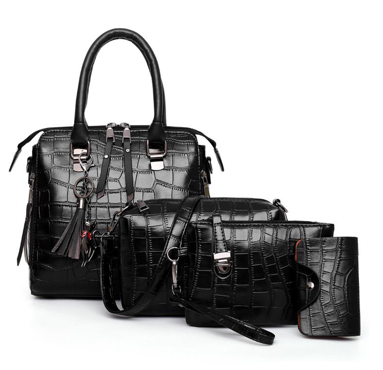 Palmer - Ensemble de sacs à main en cuir crocodile de 4 pièces