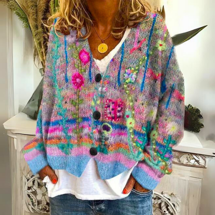 Addison™ - Élégant Cardigan Boutonné Décontracté au Style Rétro