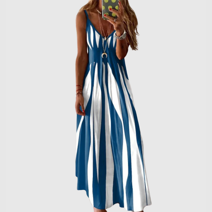 Ariella - Robe Maxi Rayée Sans Manches Chic