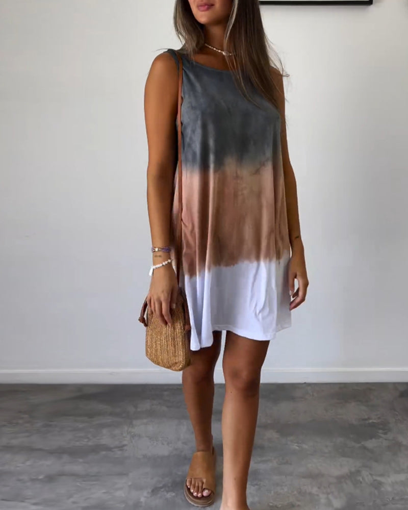 Josie - Robe Mini en Tie Dye Dégradé