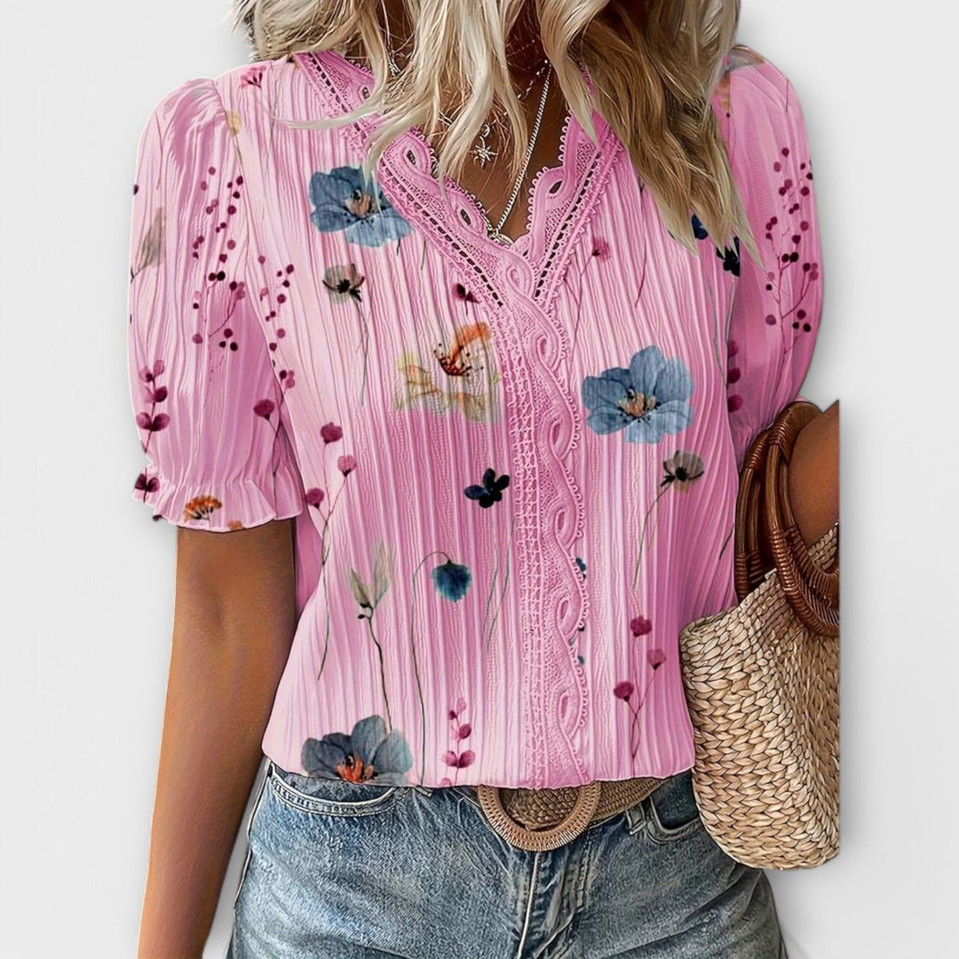Blouse à la Mode avec Décolleté Pointu
