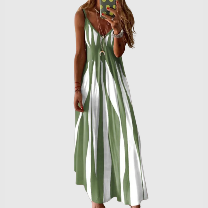 Ariella - Robe Maxi Rayée Sans Manches Chic