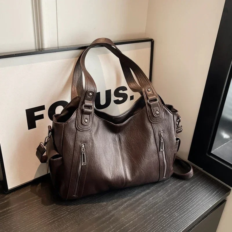 Uma - Sac à bandoulière grande capacité à double fermeture éclair