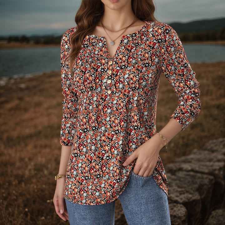 【Manches Longues】Blouse Fleurie Vintage