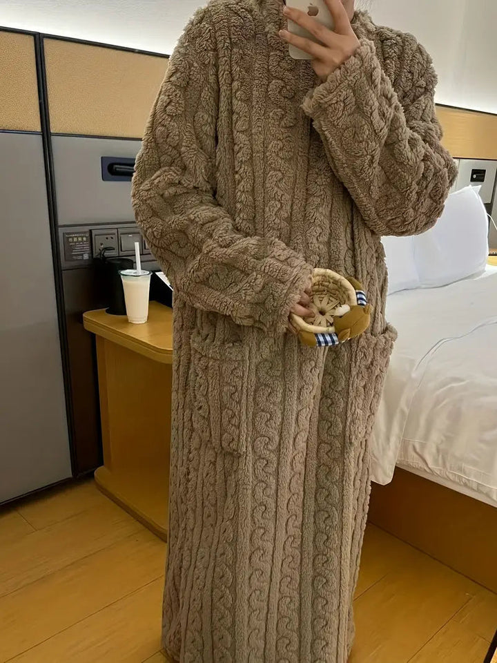 Abigail™ - Douce Robe d'Hiver en Fleece Jacquard