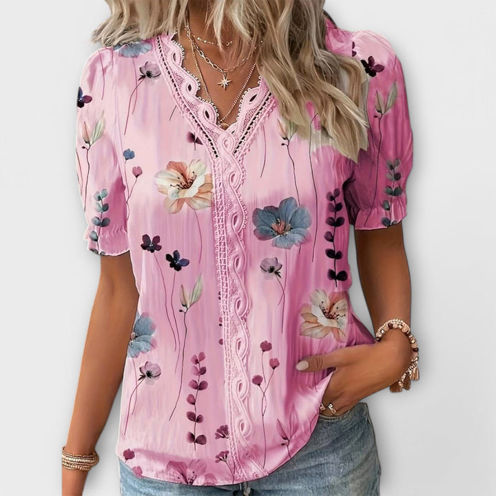 Blouse à la Mode avec Décolleté Pointu