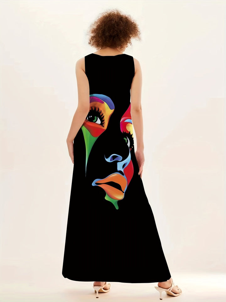 Honor - Robe Maxi Imprimé Masque Chic