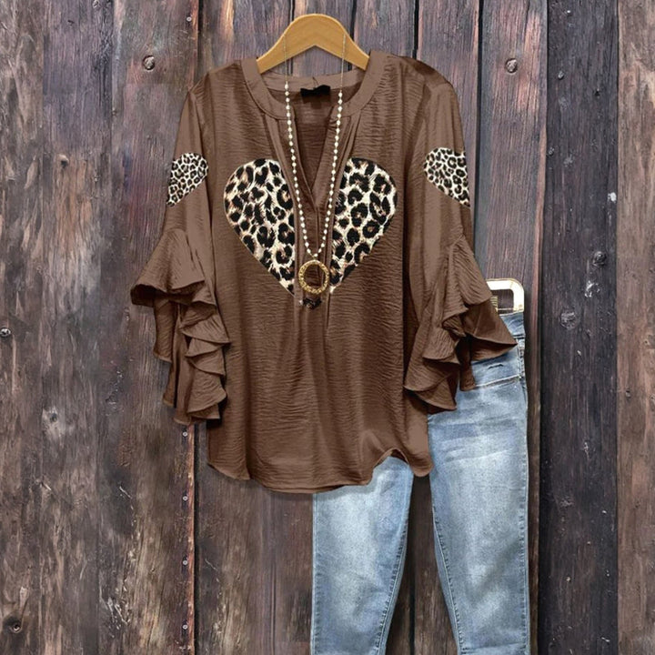 Blouse Vintage À Imprimé Coeur