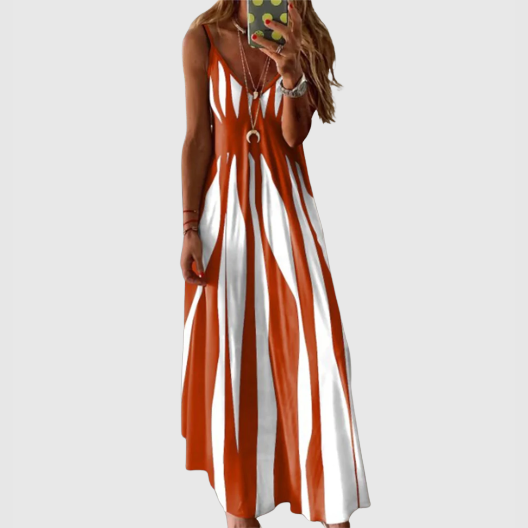 Ariella - Robe Maxi Rayée Sans Manches Chic