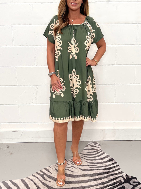 Freya™ - Robe Vintage en Coton Imprimé