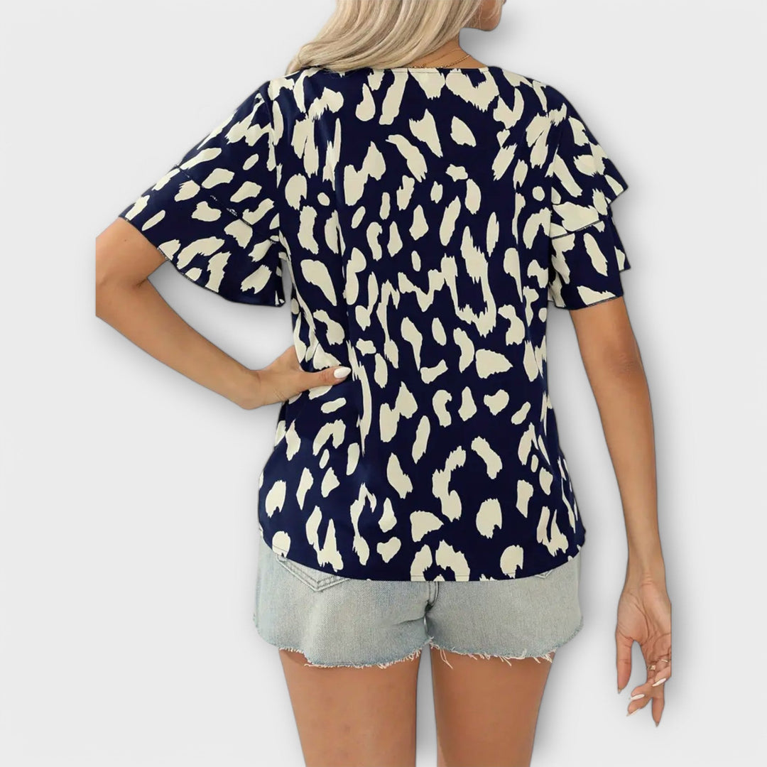 Blouse Décontractée avec Encolure Ronde