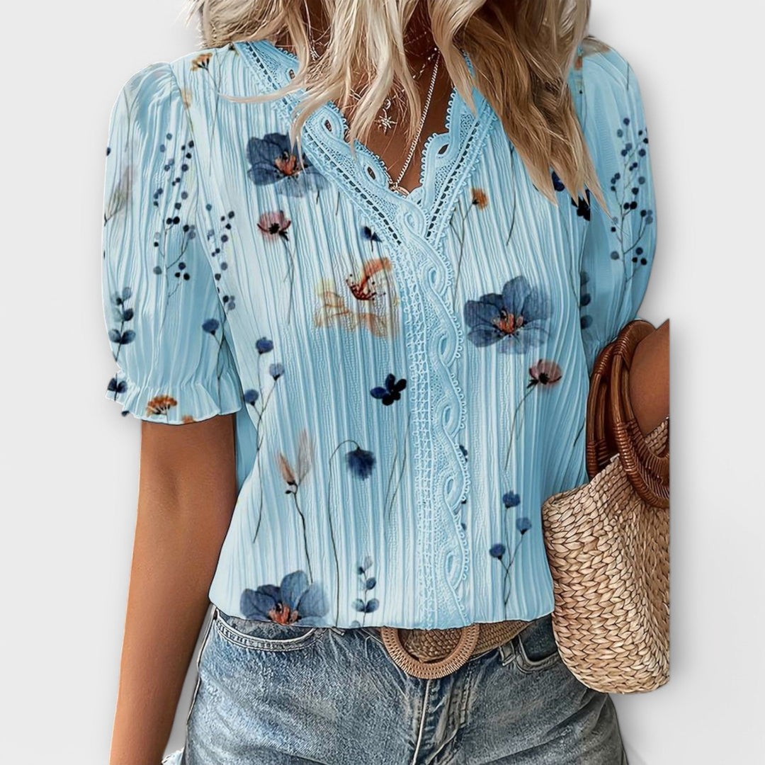 Blouse à la Mode avec Décolleté Pointu