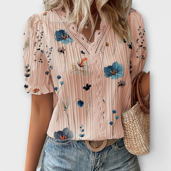 Blouse à la Mode avec Décolleté Pointu