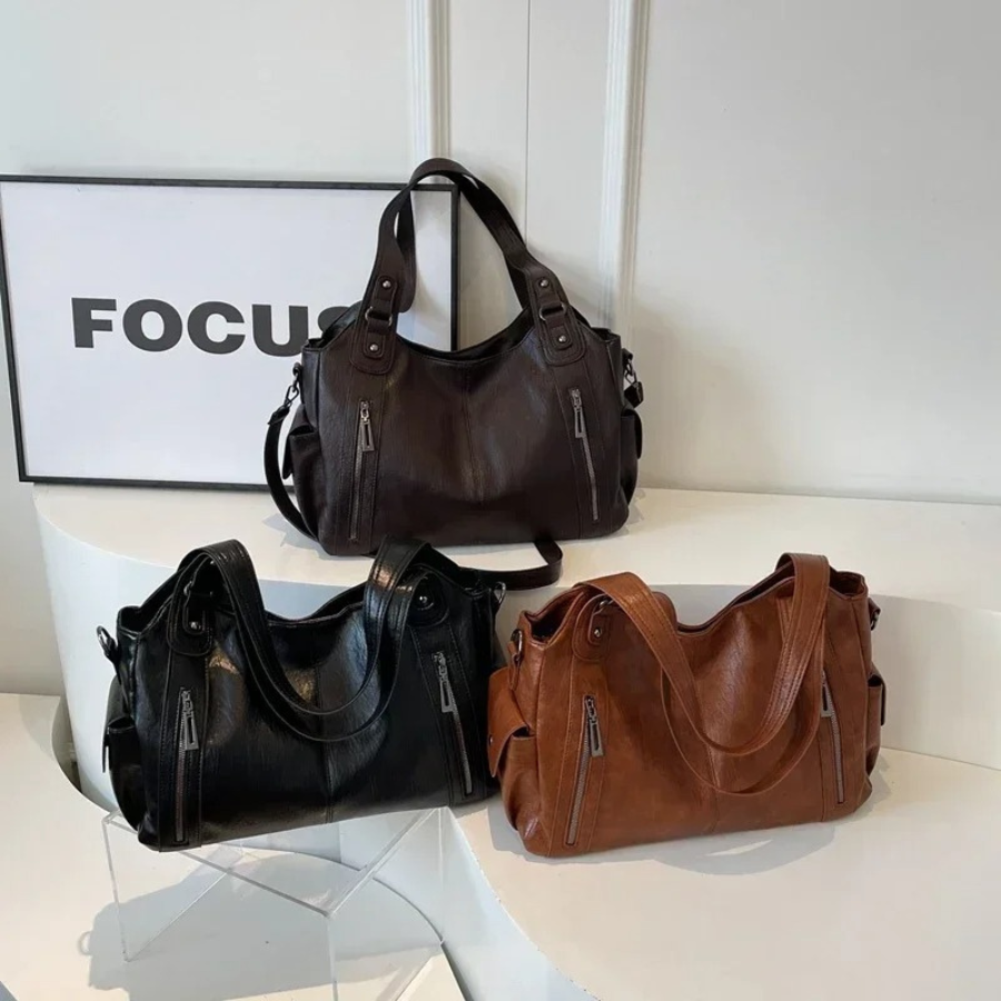 Uma - Sac à bandoulière grande capacité à double fermeture éclair