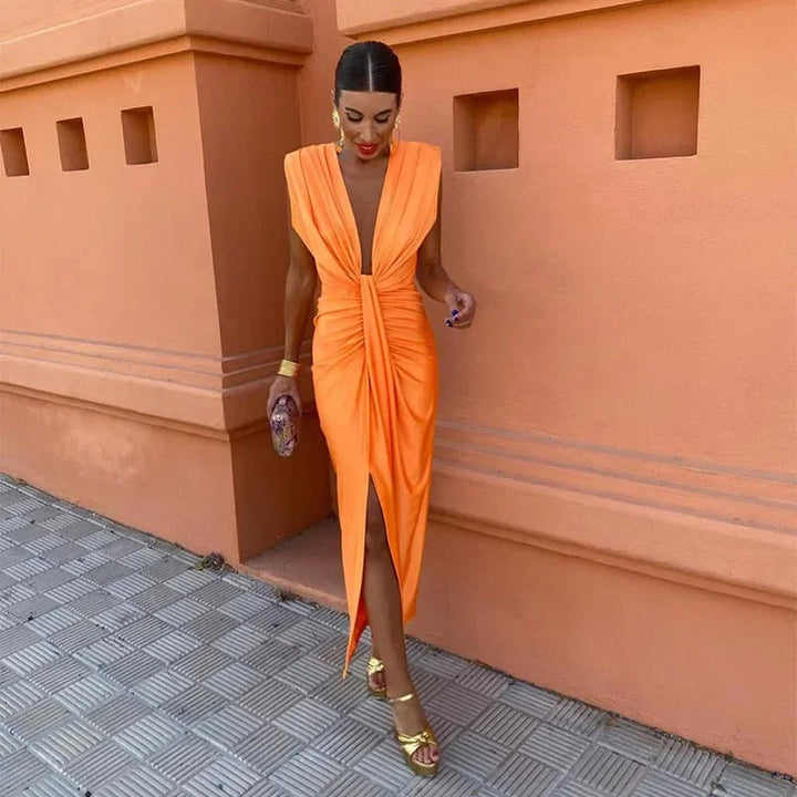 Selena - Robe Drapée Ardent
