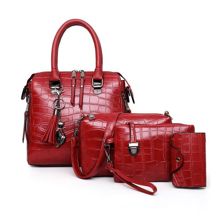Palmer - Ensemble de sacs à main en cuir crocodile de 4 pièces