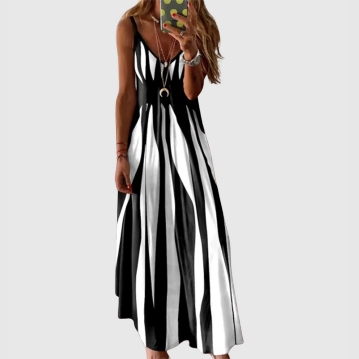 Ariella - Robe Maxi Rayée Sans Manches Chic