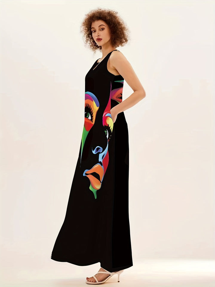 Honor - Robe Maxi Imprimé Masque Chic