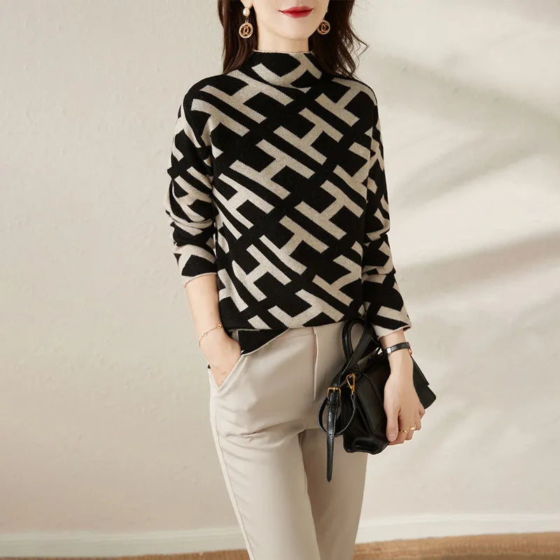 Lily™ - Pull Chic, Géométrique et Confortable