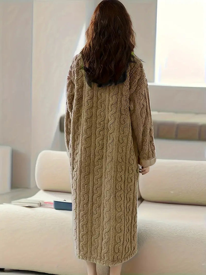 Abigail™ - Douce Robe d'Hiver en Fleece Jacquard