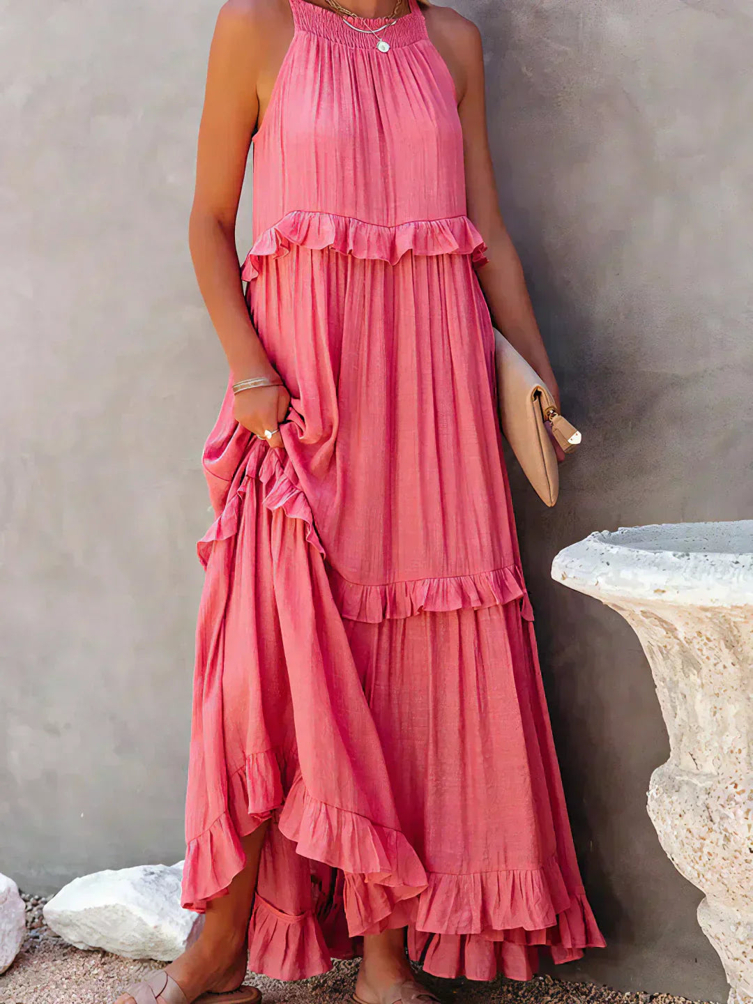 Landry - Robe sans manches avec volants chics