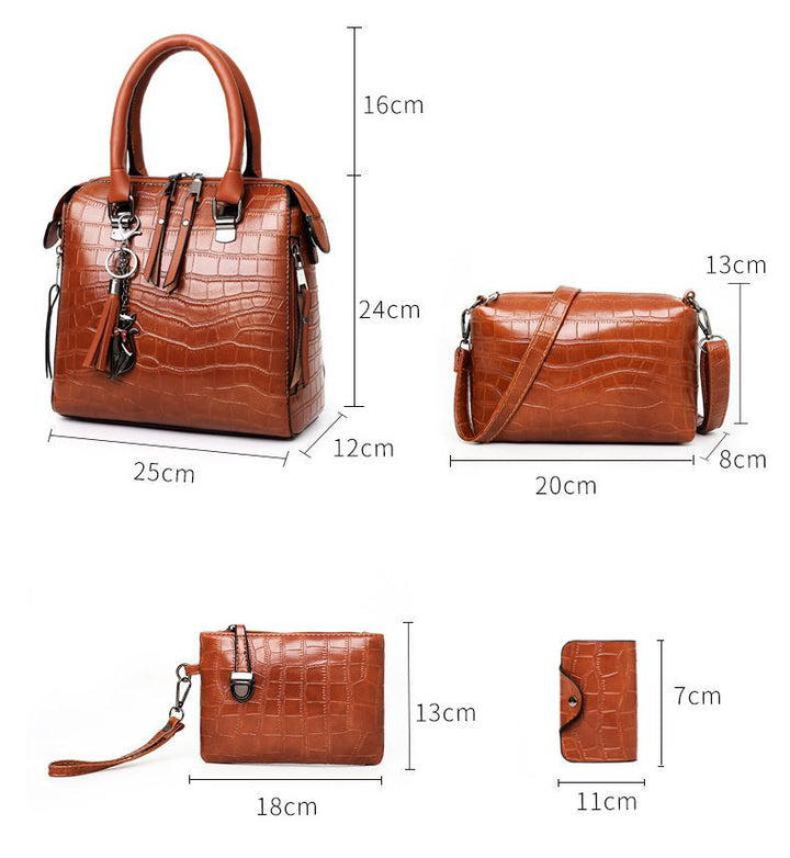 Palmer - Ensemble de sacs à main en cuir crocodile de 4 pièces