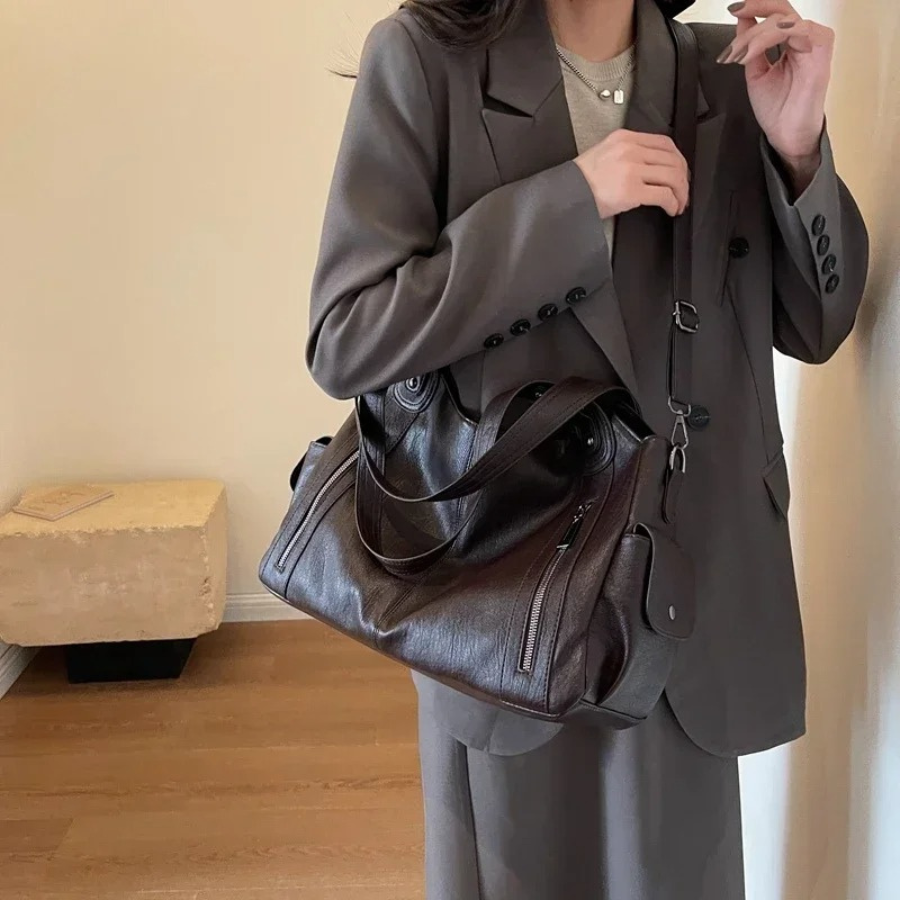 Uma - Sac à bandoulière grande capacité à double fermeture éclair