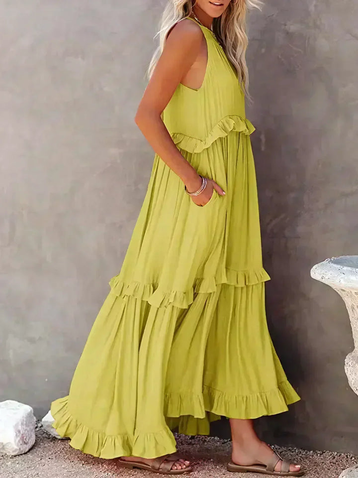 Landry - Robe sans manches avec volants chics