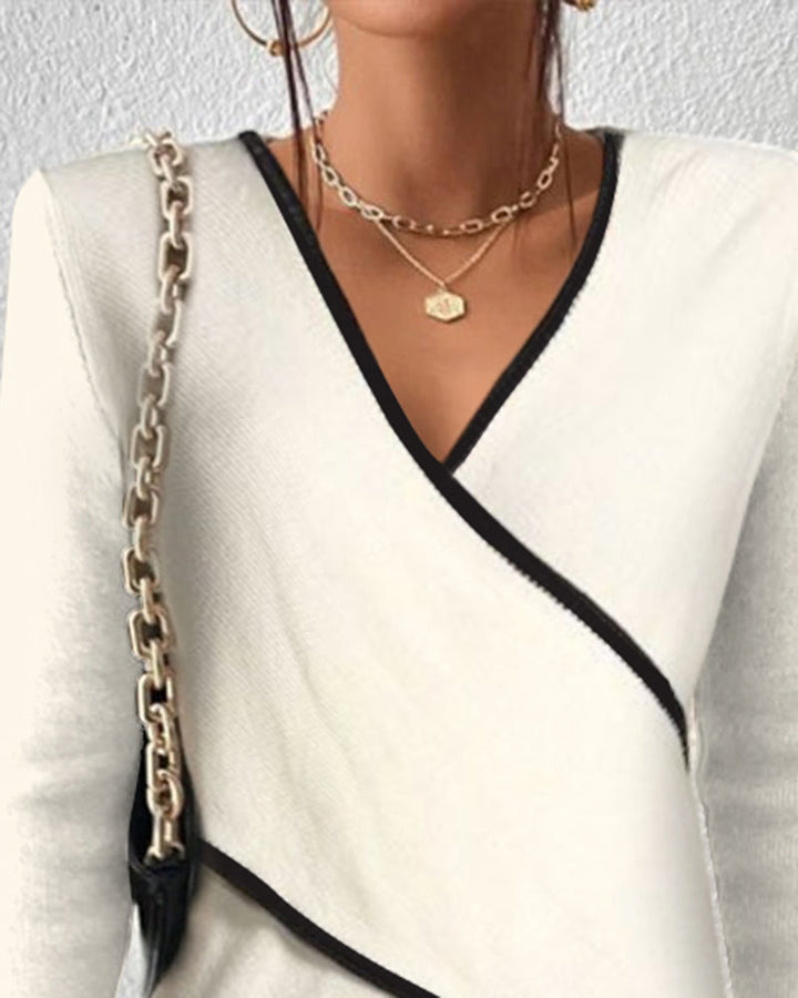 Alyssa™ – Pull V en Laine Chaude Élégant