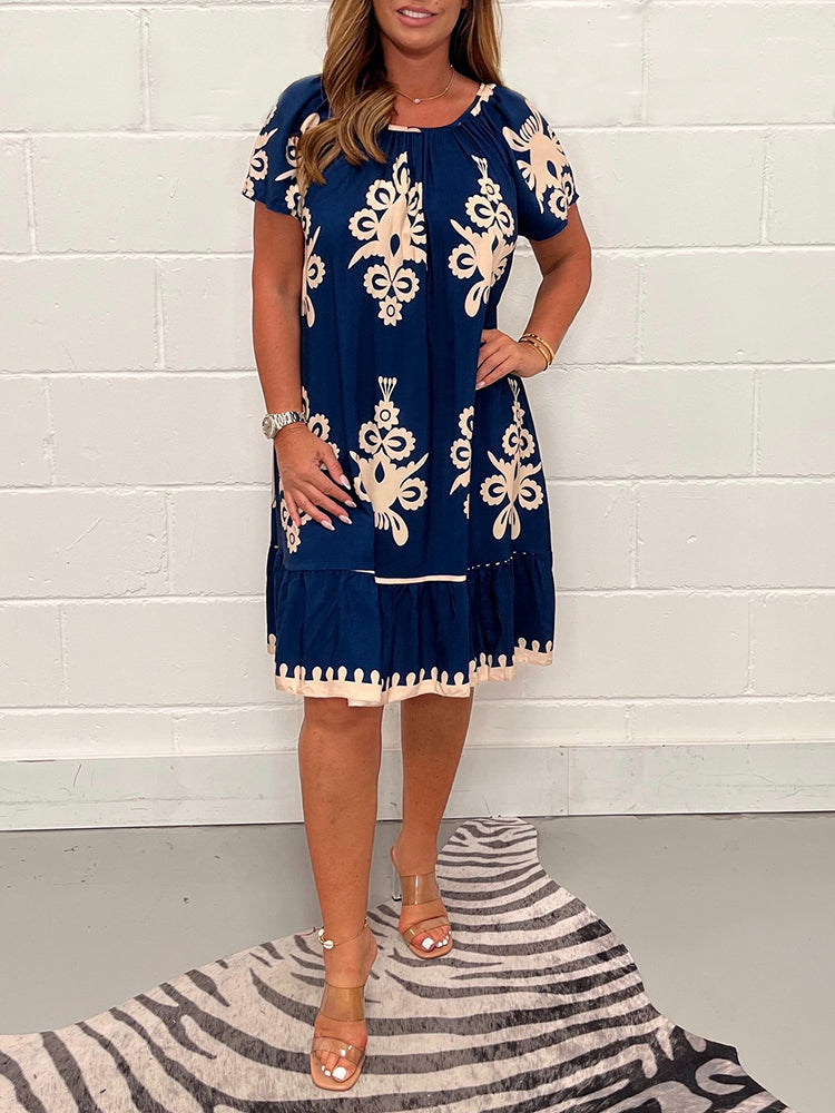 Freya™ - Robe Vintage en Coton Imprimé