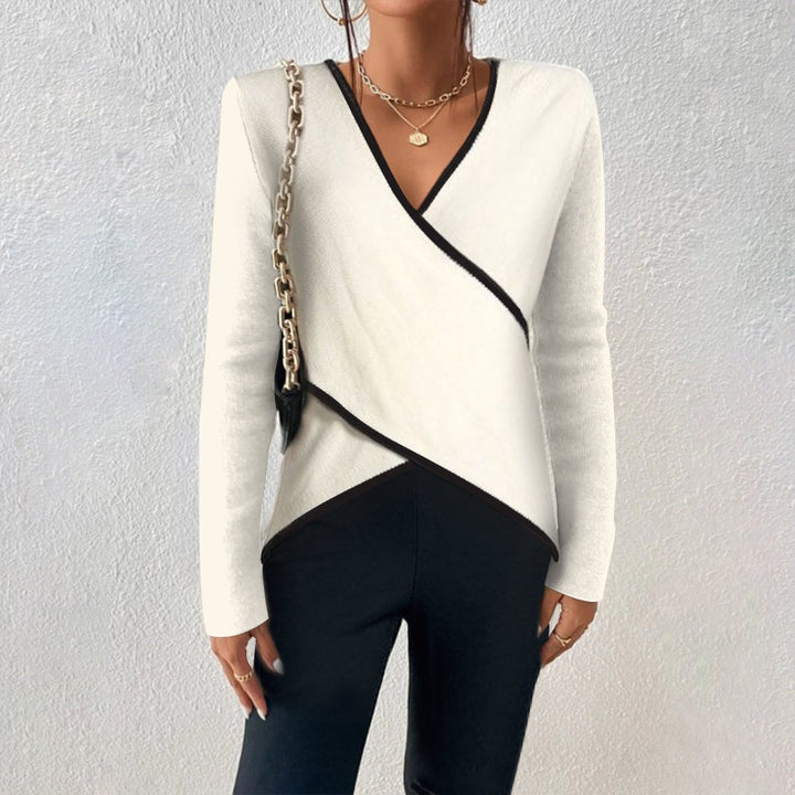 Alyssa™ – Pull V en Laine Chaude Élégant