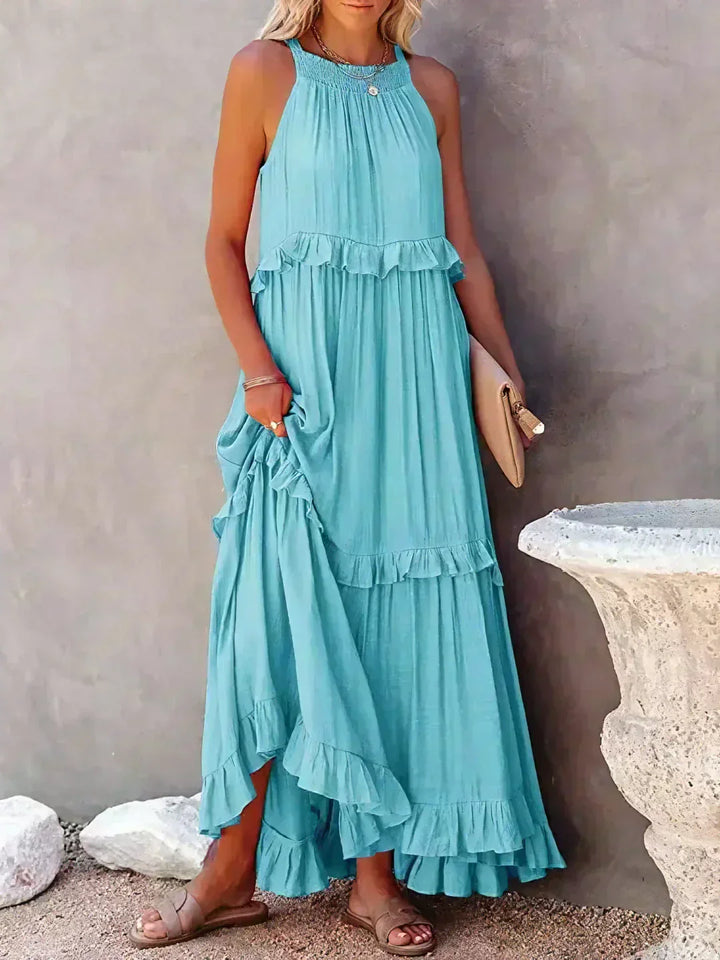 Landry - Robe sans manches avec volants chics