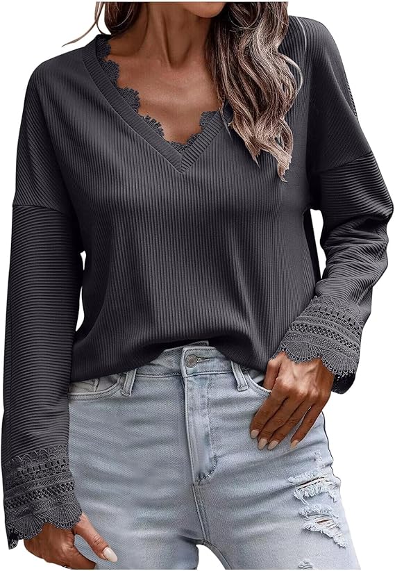 Olivia™ - Pull à manches longues avec décolleté en V